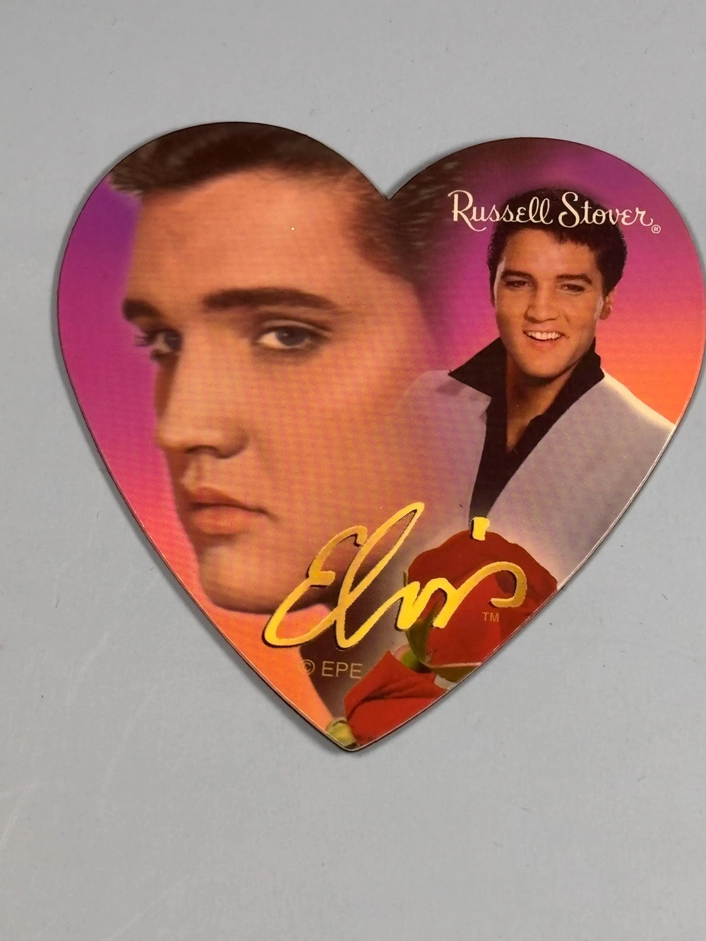 Russell Stover Elvis Presley Heart Shaped Flat Refrigerator Magnet Hawaii xxxx